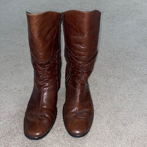 Josef Seibel Short Brown Ruched Boots w/ Heel From Nordstrom